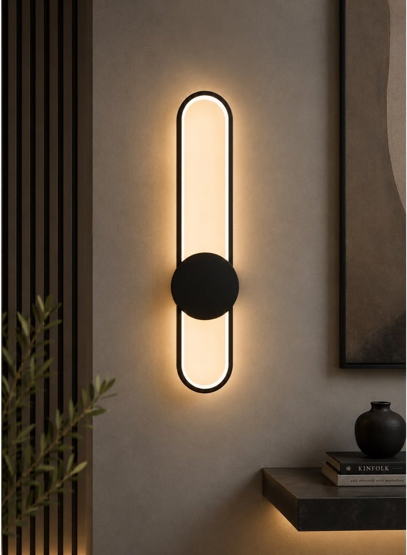 Modern Oval Wall Sconce, Black - Image 1