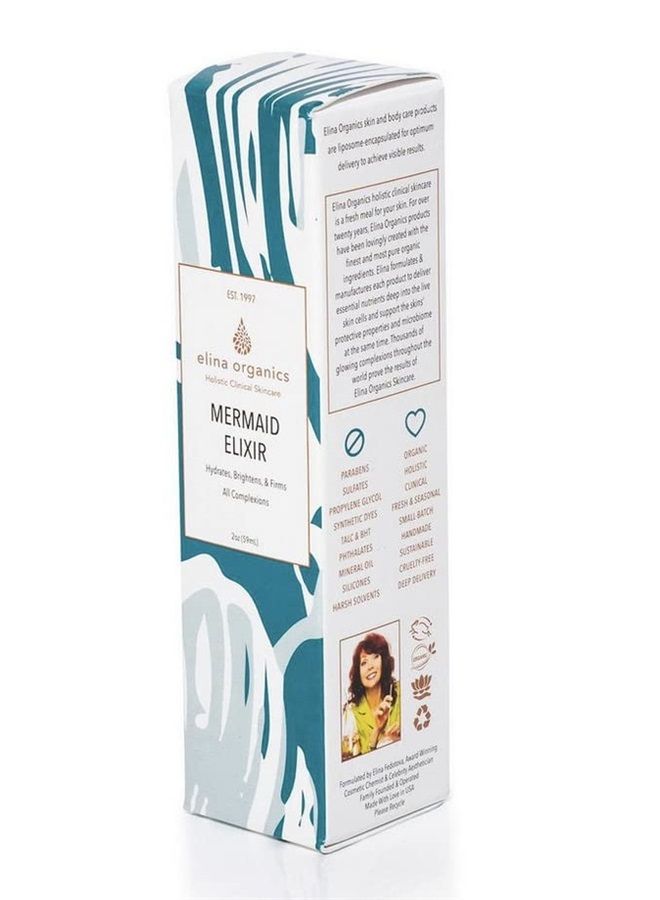 Elina Organics Mermaid Elixir, 2oz, anti aging, skincare, face cream, organic, collagen, wrinkle filling, holistic, hand made, hyaluronic acid, peptides - Image 2