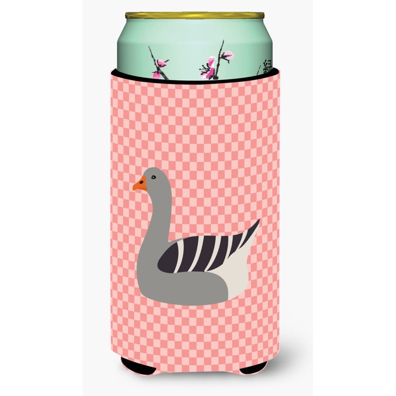 Caroline's Treasures ""Caroline's Treasures Pilgrim Goose Pink Check Decorative Can Hugger  Tall Boy  Multicolor"" 
