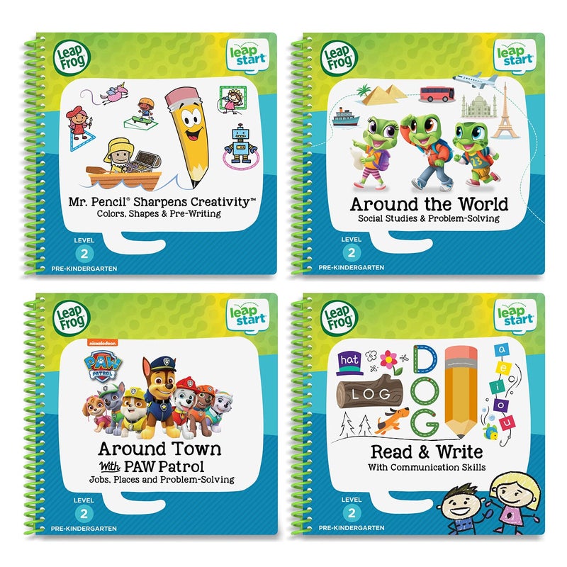 LeapFrog LeapStart Pre-K 4-Pack, for 3-6 yrs includes Mr. Pencil Sharpens Creativity, Read and Write, Around the World, Around Town With PAW Patrol - Image 1