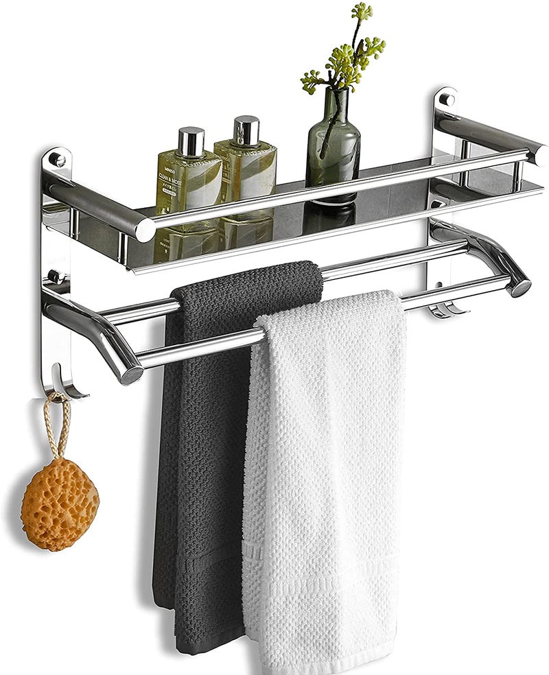 Gloxy Bathroom Accessories Set Towel Rack for Bathroom 15 Inch - Bathroom Towel Hanger for Wall - Towel Stand for Bathroom - Towel Holder in Bathroom, Kithcen, Hotels, Etc.(Chrome Finish 1pc) - Image 1