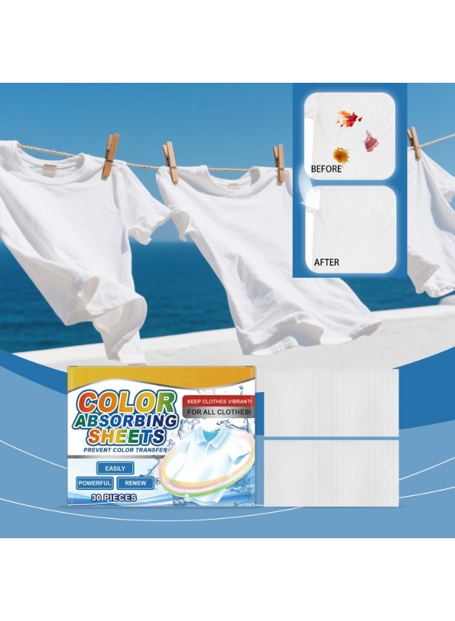 SYOSI Dryer Sheets, Prevent Color Bleeds Runs Absorber Laundry Sheets, Eco Liquidless Soap, Gentle on Skin, Hypoallergenic for Home Apartment Use (30 Count) - Image 2