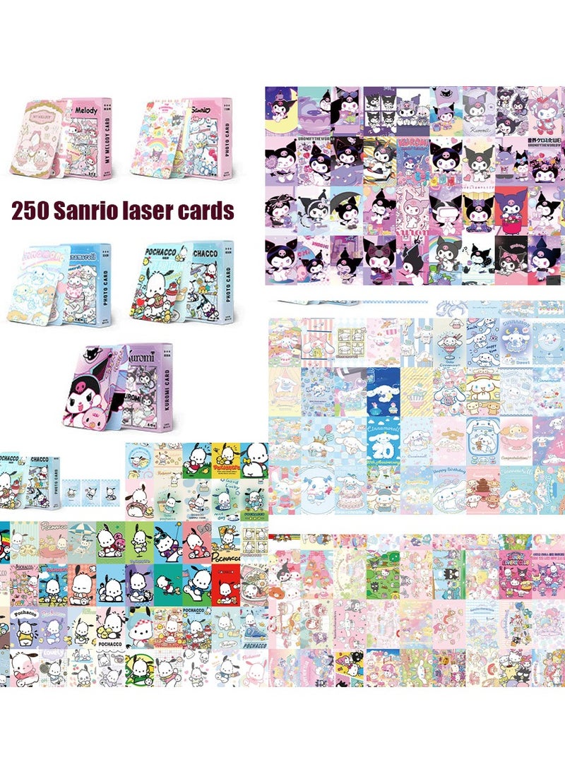 NIBEMINENT 250-Piece Sanrio Melody Cinnamon Cute Anime Girl Photo laser Lomo Cards  - Image 1