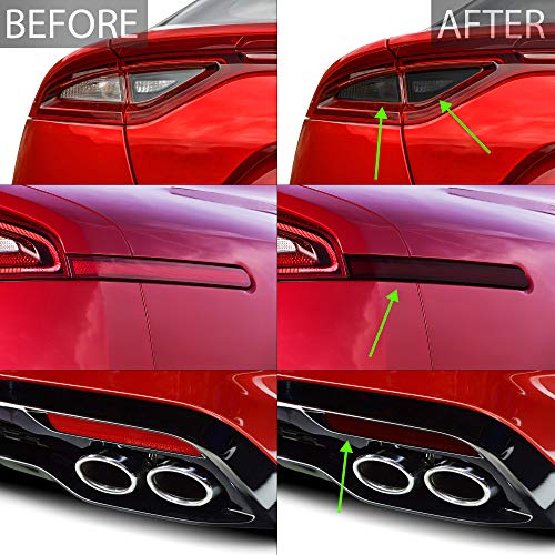 BOGAR TECH DESIGNS Tail Light Sidemarkers Rear Reflectors Lamp Precut Tint Kit Compatible with and Fits Kia Stinger GT (ONLY) 2018-2021, Dark - Image 3