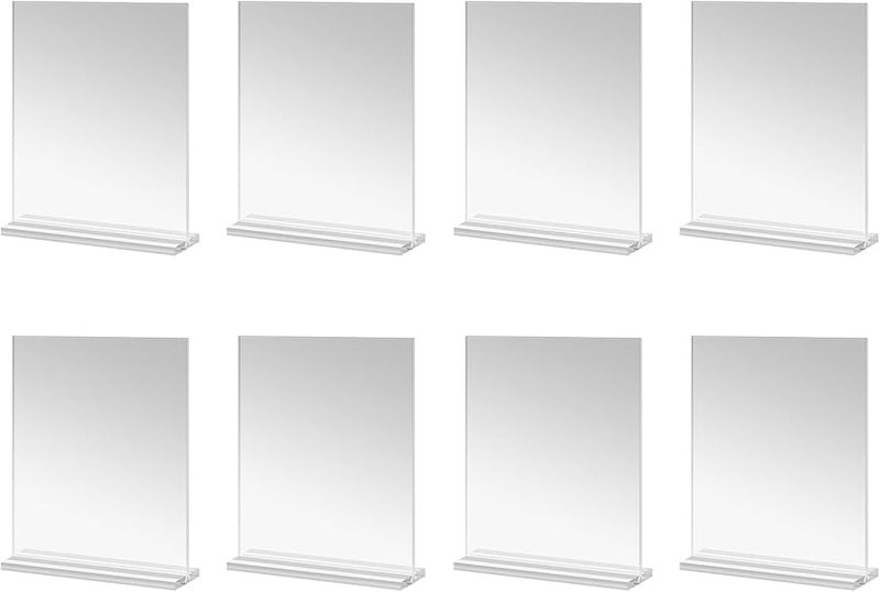 8 Pieces Double Sided Acrylic Frame Sign Holder Easy Insert For Home Office Decor - Image 1