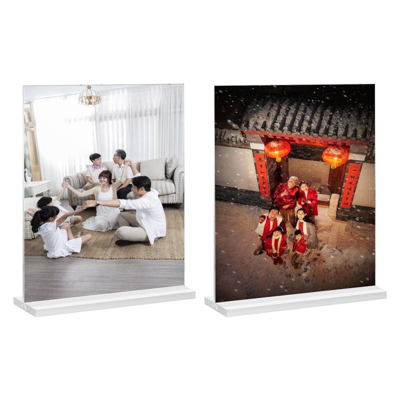 8 Pieces Double Sided Acrylic Frame Sign Holder Easy Insert For Home Office Decor - Image 3