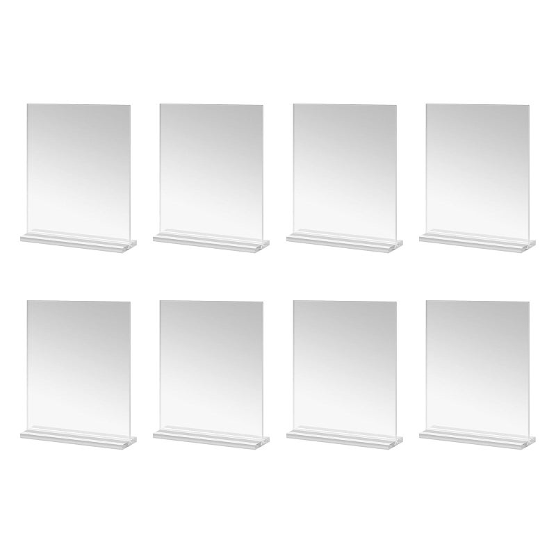 8 Pieces Double Sided Acrylic Frame Sign Holder Easy Insert For Home Office Decor - Image 2