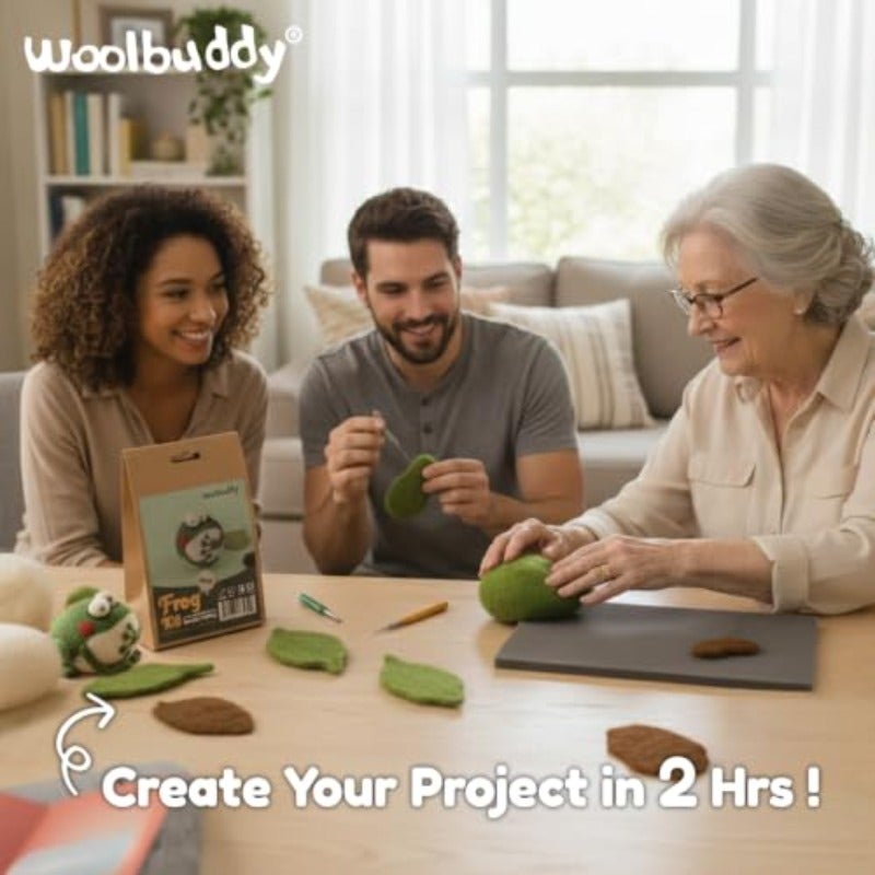 طقم الحياكة بالإبرة لحيوانات البحر المُشافة، مجموعة حياكة بالإبرة للمبتدئين، أدوات وملحقات حياكة سهلة للتصميم اليدوي، ضفدع - Image 5
