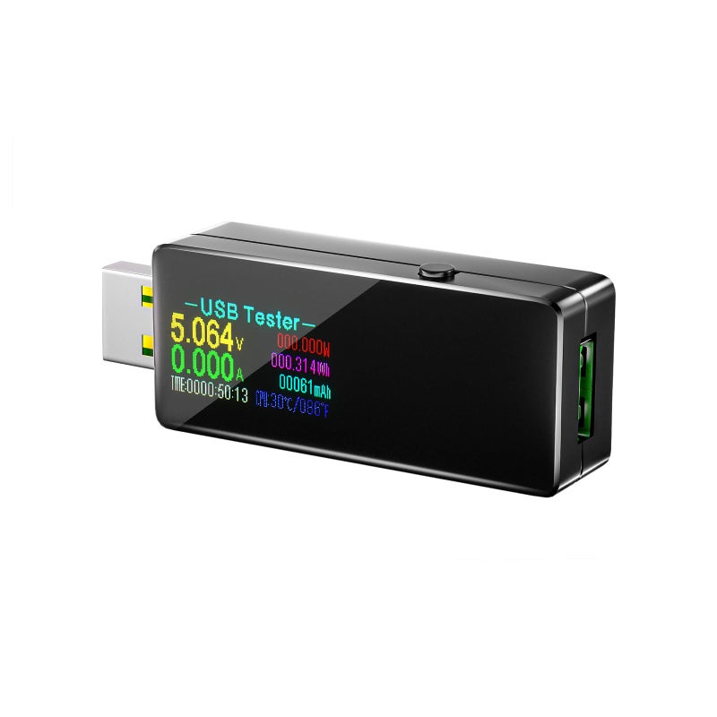 USB 30 Tester Eversame IPS Color Display Digital Multimeter Voltmeter Current and Voltage Monitor DC 51A30V150W Power Meter Tester Test Speed of Chargers Cables Capacity of Power BanksBlack