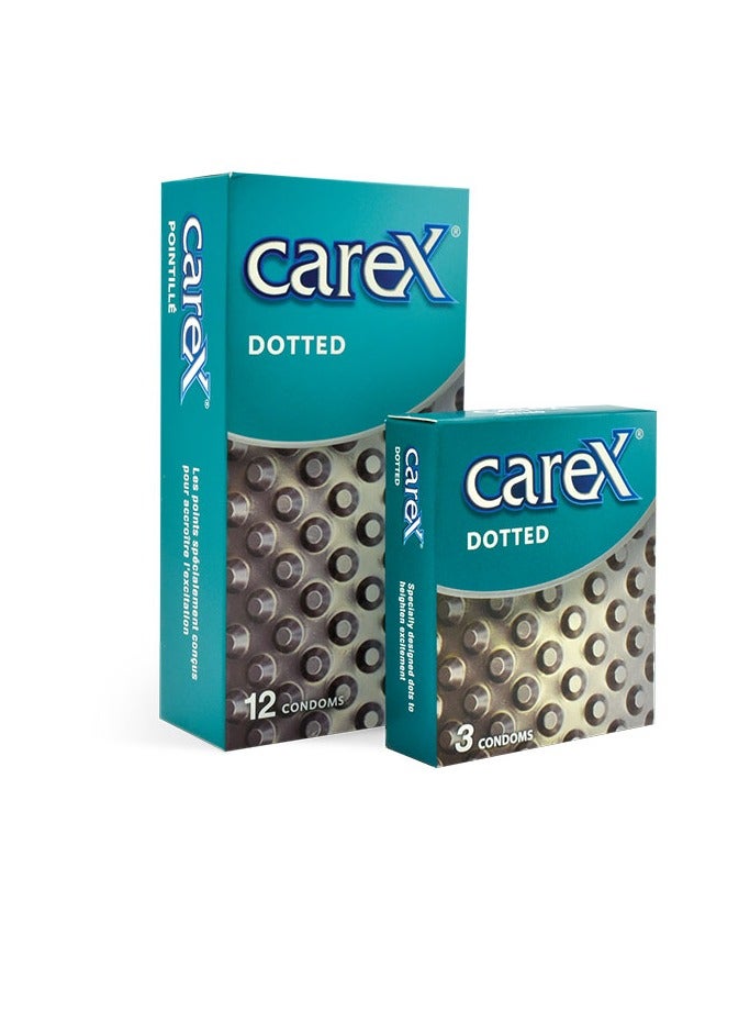careX 12-Piece Dotted Condom - Image 1