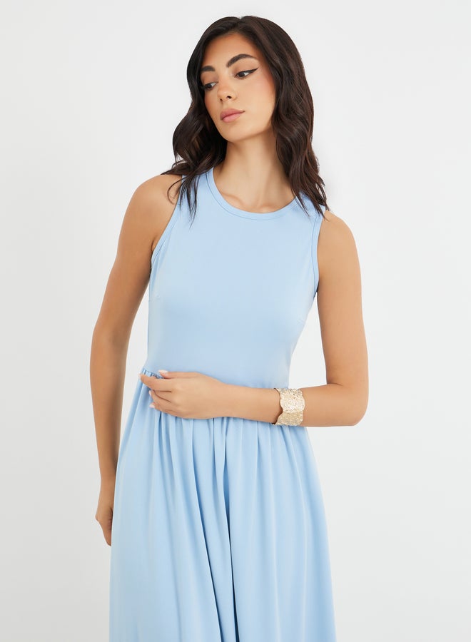 ستايلي فستان ميدي - بخصر مجمع بدون أكمام من - Image 3