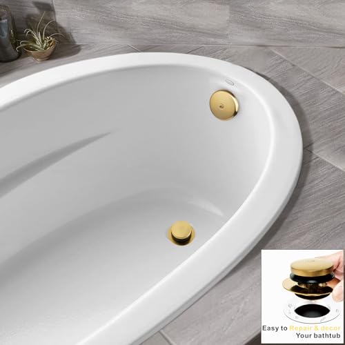 Artiwell Universal Tip Toe Bath Drain Stopper and Cover, Bathtub Drain Stopper, Replaces Lift and Turn, Tip-Toe and Trip Lever Drains for Tub, EZ Installation and Clearing (Brushed Gold) - Image 3