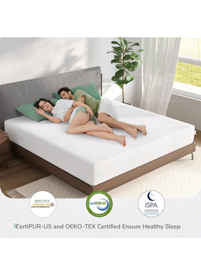 Novilla Queen Mattress, 10 Inch Memory Foam Mattress Queen Size with Bamboo Charcoal Memory Foam for Pressure Relief & Fresh Cool Sleep,Removable Washable Mattress Cover,Queen Memory Foam Mattress
