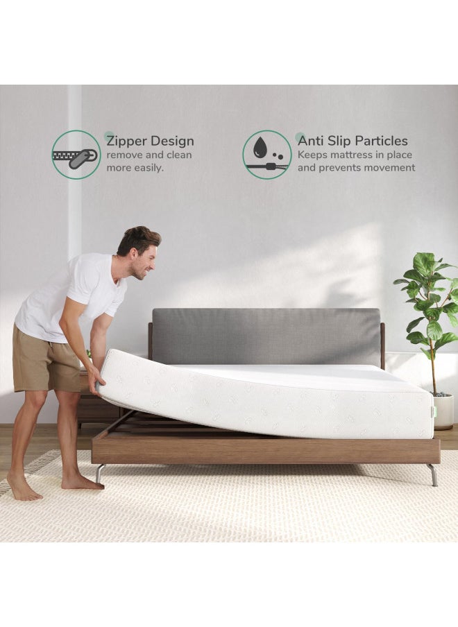 Novilla Queen Mattress, 10 Inch Memory Foam Mattress Queen Size with Bamboo Charcoal Memory Foam for Pressure Relief & Fresh Cool Sleep,Removable Washable Mattress Cover,Queen Memory Foam Mattress