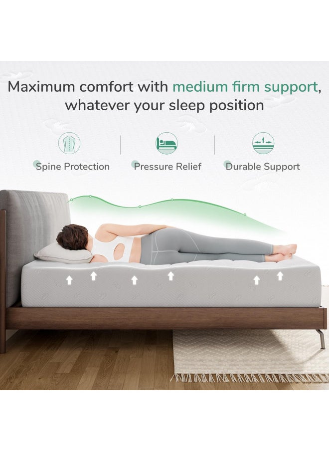 Novilla Queen Mattress, 10 Inch Memory Foam Mattress Queen Size with Bamboo Charcoal Memory Foam for Pressure Relief & Fresh Cool Sleep,Removable Washable Mattress Cover,Queen Memory Foam Mattress