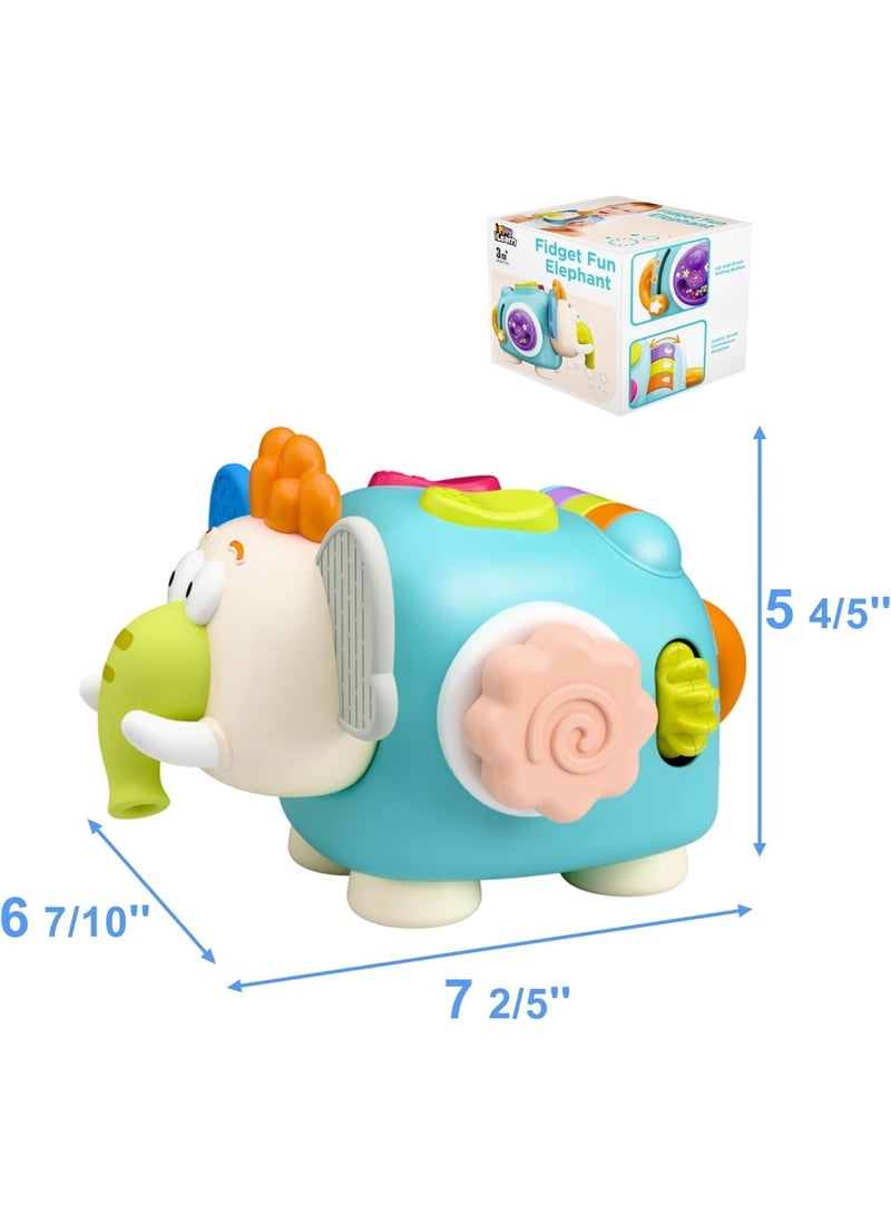 KASTWAVE Montessori Baby Activity Cube - Elephant Sensory Toy for Infants & Toddlers, Carseat/Plane Travel Companion, Educational Gift for Kids Aged 6-18 Months & 2-3 Years - Developmental Learning Fun - Image 2