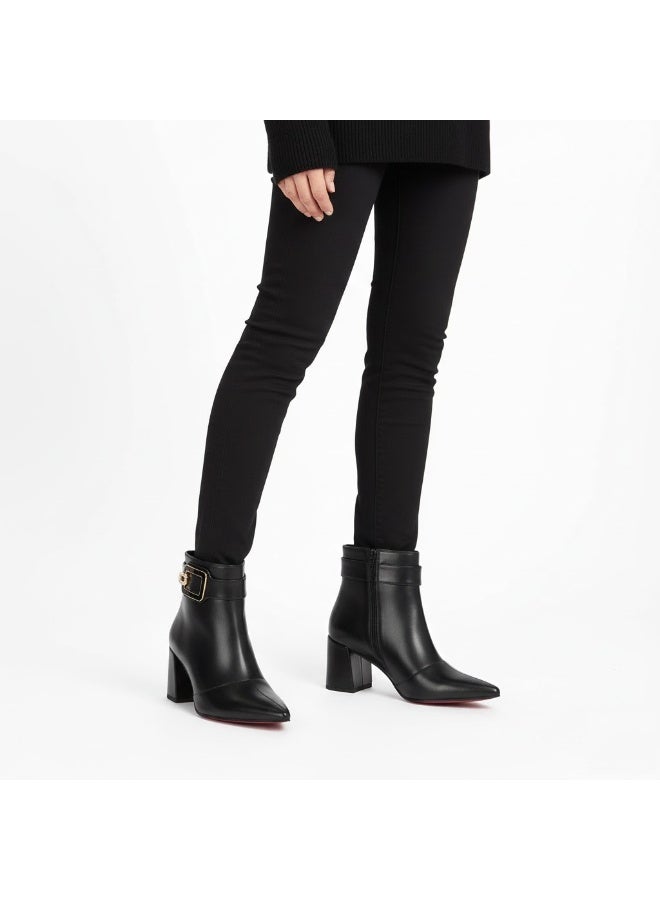 Stylish women's half-boots made of imported leather with a distinctive classic design - Image 2