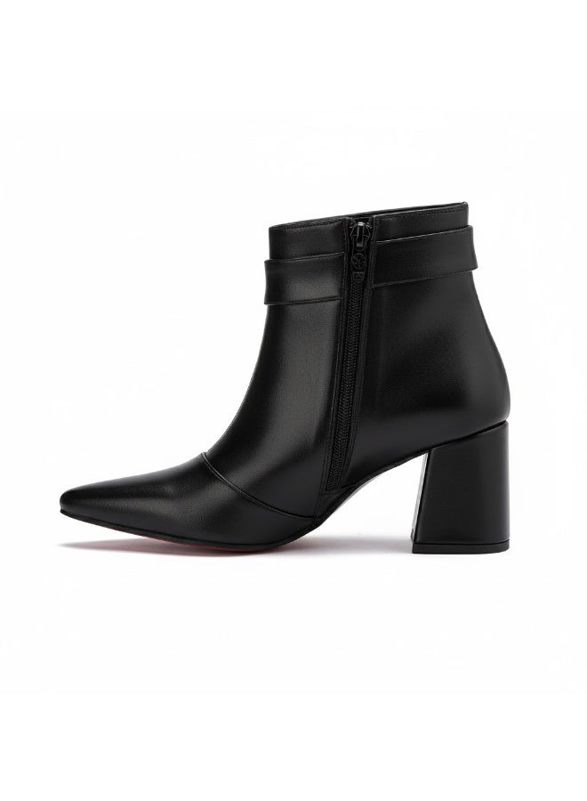 Stylish women's half-boots made of imported leather with a distinctive classic design - Image 3