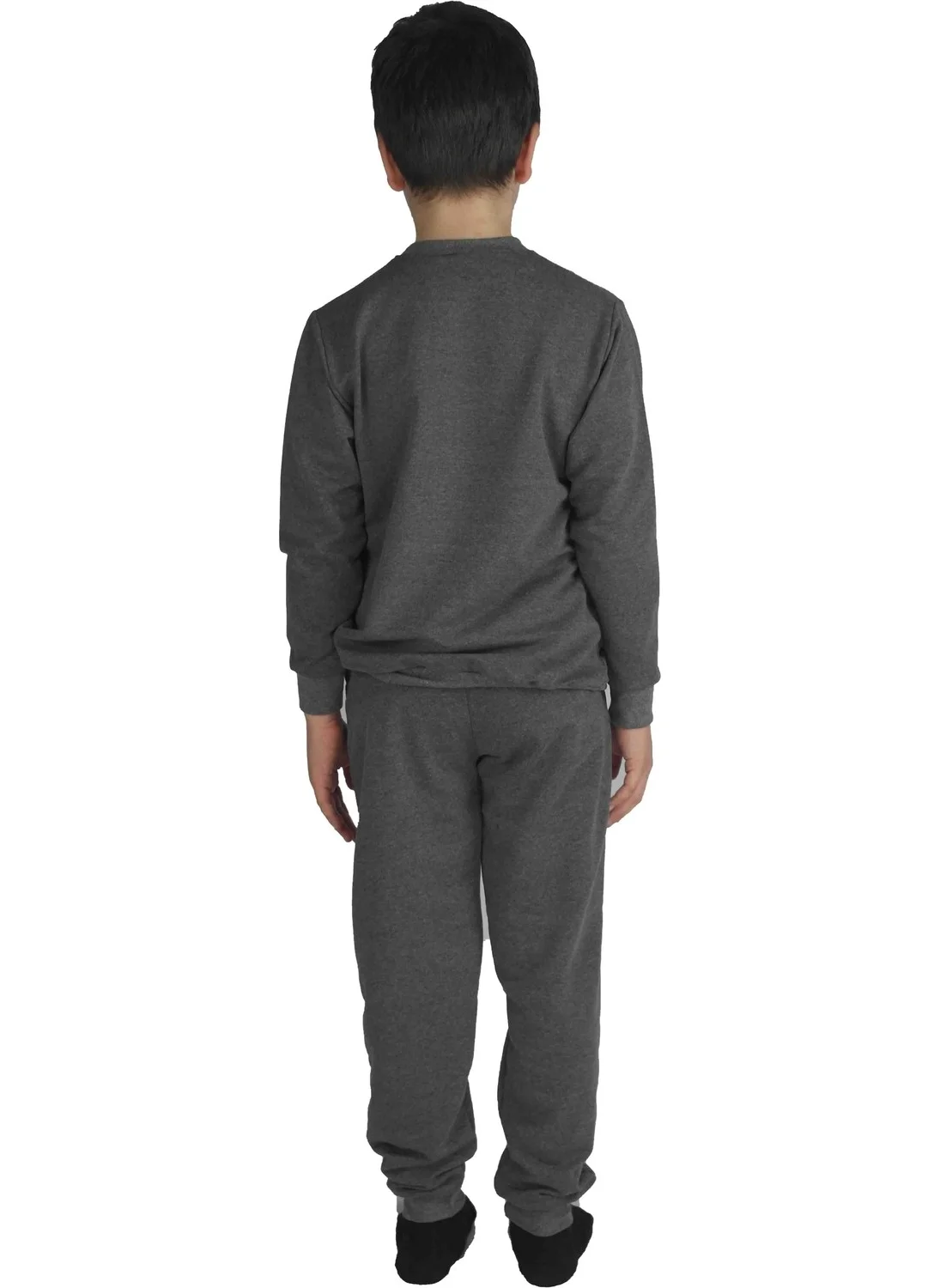 بلونس Men's Waiter Printed Anthracite Cotton Tracksuit Set