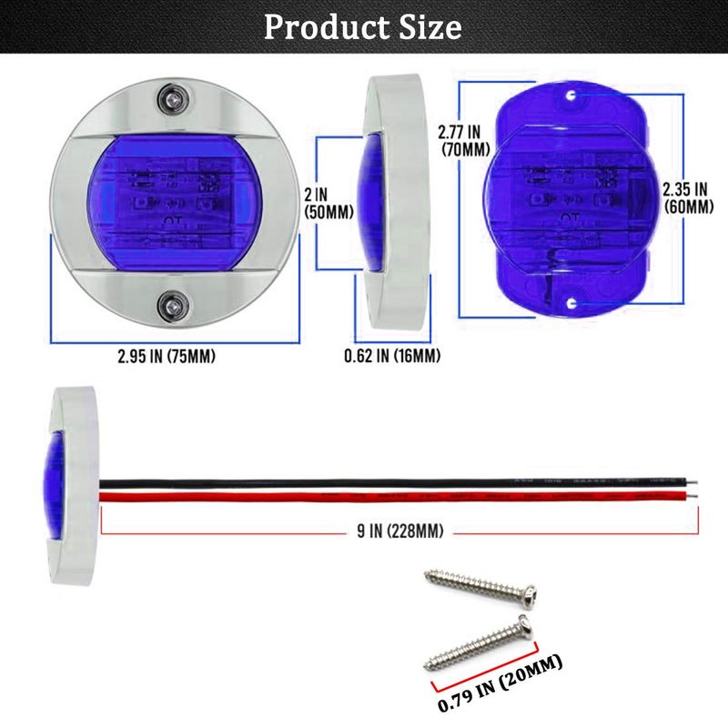 Boaton Boat LED Night Fishing Lights, Courtesy Lights, Deck Lights, Marine Boat Led Lights, Boat Interior Lights, Boat Navigation Lights, Navigation Lights For Boats Led (Blue) - Image 4