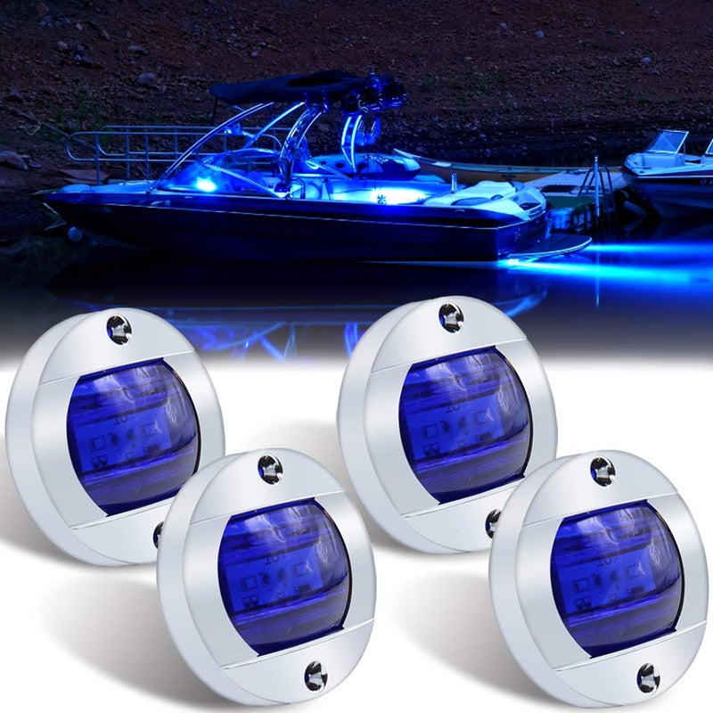 Boaton Boat LED Night Fishing Lights, Courtesy Lights, Deck Lights, Marine Boat Led Lights, Boat Interior Lights, Boat Navigation Lights, Navigation Lights For Boats Led (Blue) - Image 1