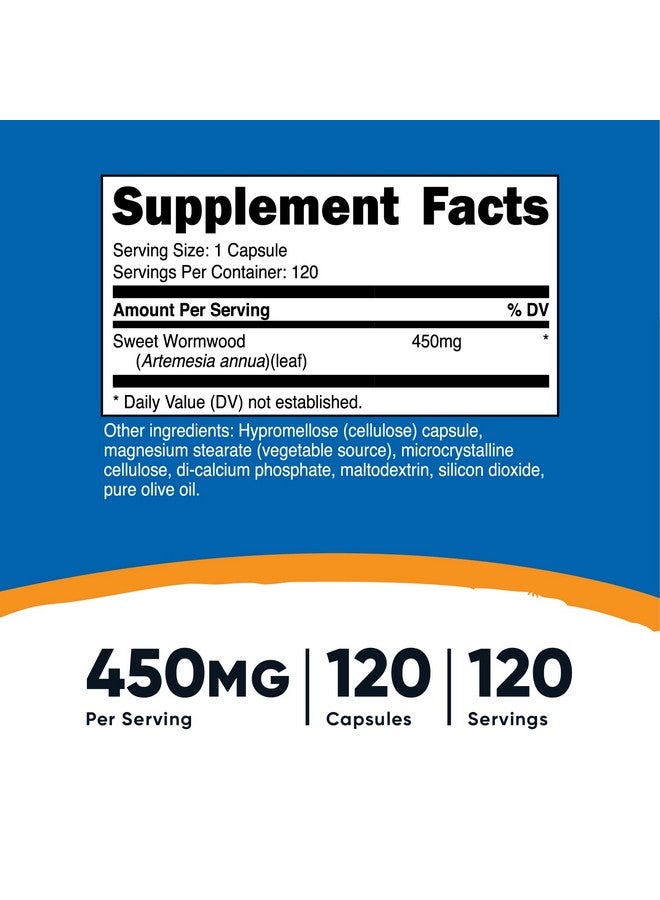 Nutricost كبسولات الشيح 450 مجم 120 كبسولة نباتية خالية من الجلوتين وغير ضارة - Image 3