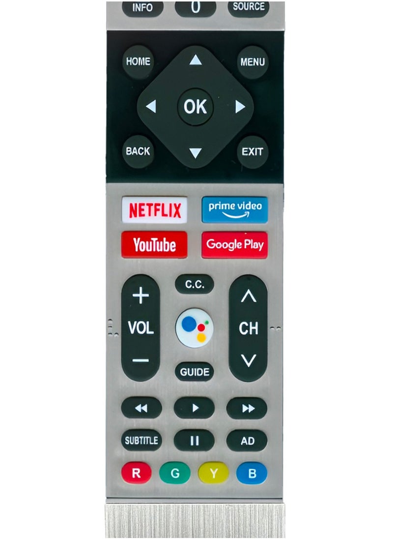 Generic Skyworth TV Remote Control with Google Assistant Bluetooth Voice Command Remote Android tv with Netflix Prime Video YouTube and Google Play hot Keys Pairing Must  - Image 2