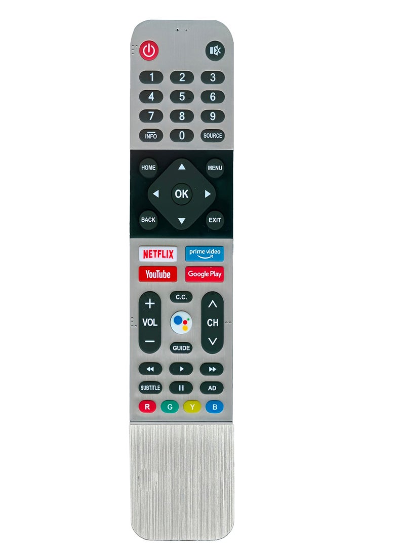 Generic Skyworth TV Remote Control with Google Assistant Bluetooth Voice Command Remote Android tv with Netflix Prime Video YouTube and Google Play hot Keys Pairing Must  - Image 1