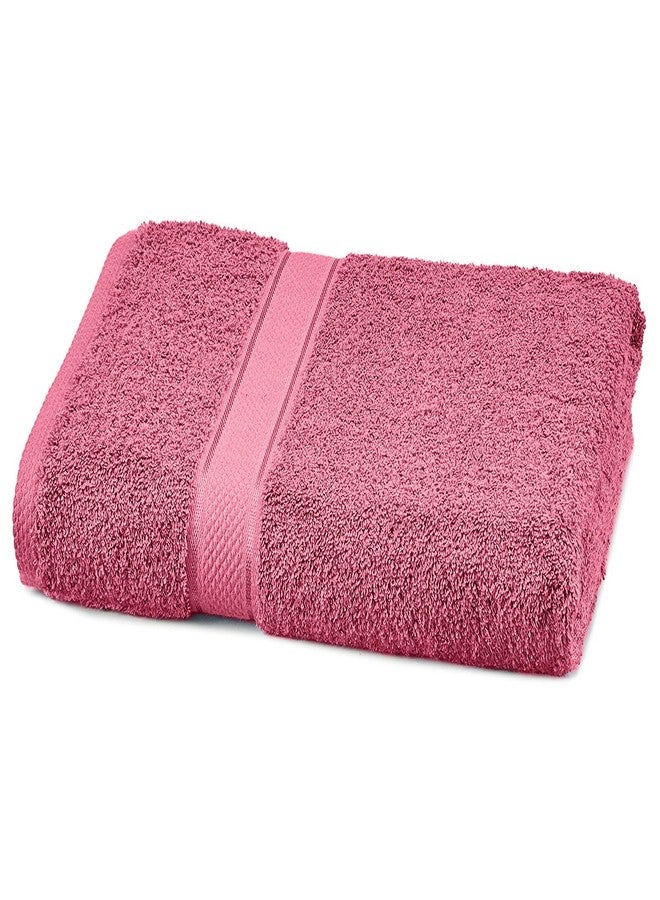 Abstract Solid Luxurious Bath Towels - 100% Natural Cotton Towel Set - Super Absorbent Towels for Bathroom - 27” x 54” - Pink Rose and Chambray Blue - 2 Pack - Image 2