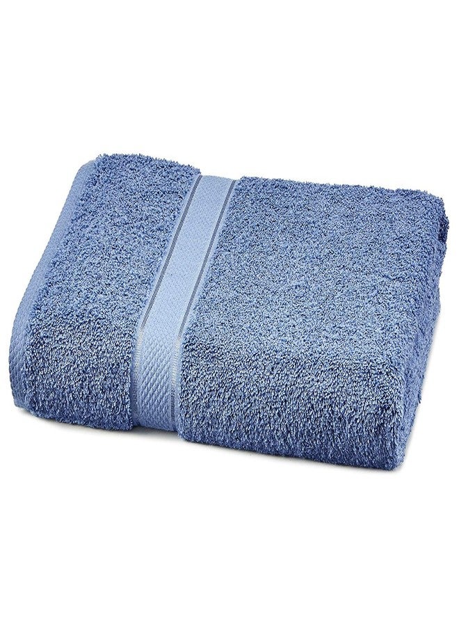 Abstract Solid Luxurious Bath Towels - 100% Natural Cotton Towel Set - Super Absorbent Towels for Bathroom - 27” x 54” - Pink Rose and Chambray Blue - 2 Pack - Image 4