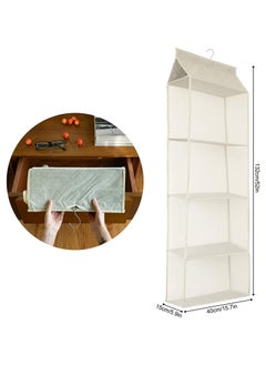 INFOSUN Closet Hanging Handbag Purse Organizer, 2 Pack Detachable Purse Bag Storage Holder for Wardrobe Closet with 4 Large Heavy-Duty Mesh Shelves, Space Saving Purse Organizers System - (Cream White)  - Image 3