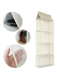 INFOSUN Closet Hanging Handbag Purse Organizer, 2 Pack Detachable Purse Bag Storage Holder for Wardrobe Closet with 4 Large Heavy-Duty Mesh Shelves, Space Saving Purse Organizers System - (Cream White)  - Image 4