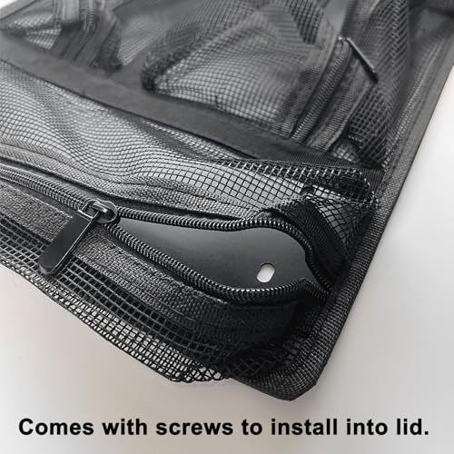 LAFENLIN Lid Organizer for Pelican 1510 Case, 5 Mesh Pockets Storage Organizer, Fits Camera Cases, Diving Dry Boxes, Hard Cases & Toolboxes - Includes Screws & Velcro Straps, Durable, Thickening Mesh - Image 4