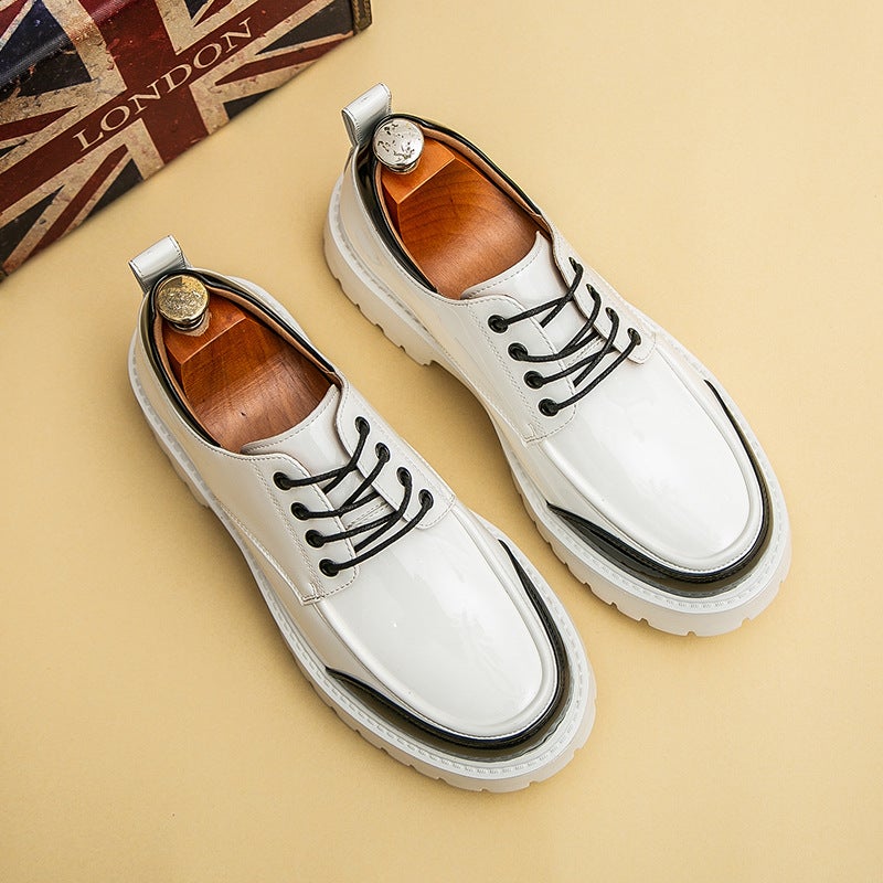 Leather Shoes For Men, Men'S Derby Shoes, British Style Thick-Soled Large Leather Shoes, Hairstyle, One Pair For Delivery - Image 1