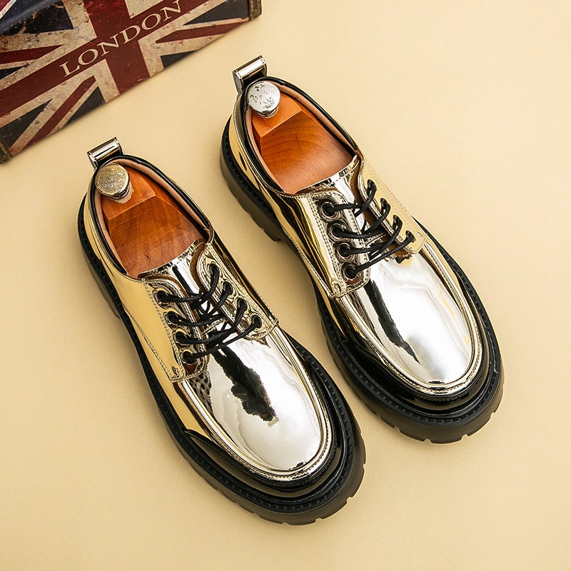 Leather Shoes For Men, Men'S Derby Shoes, British Style Thick-Soled Large Leather Shoes, Hairstyle, One Pair For Delivery - Image 2