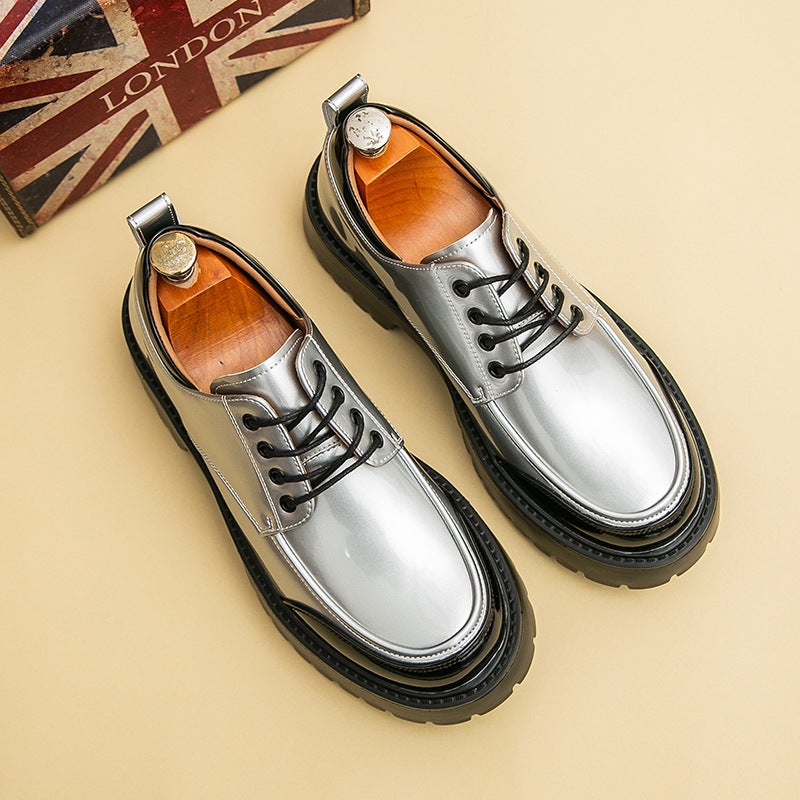 Leather Shoes For Men, Men'S Derby Shoes, British Style Thick-Soled Large Leather Shoes, Hairstyle, One Pair For Delivery - Image 3
