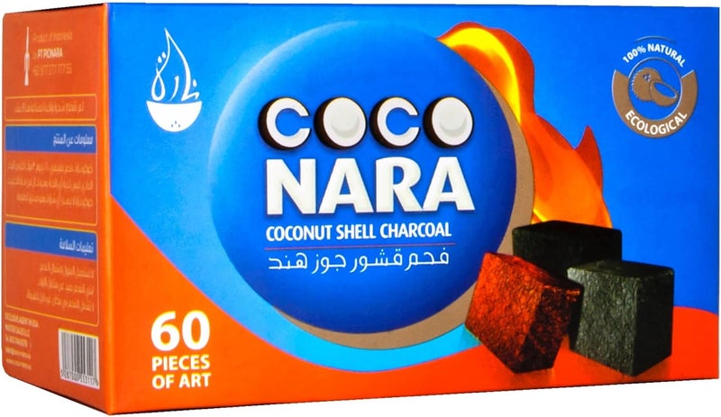 Coconut 100% Natural Hookah Charcoal 60 Piece Box by