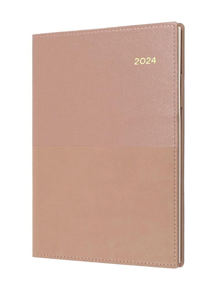 Collins Collins Valour 2024 Diary A5 Day to a Page (with Appointments) - Lifestyle Planner and Organiser for Office, Work, Personal and Home - January to December 2024 Diary - Daily - Rose Gold - VAL251.49-24  - Image 1