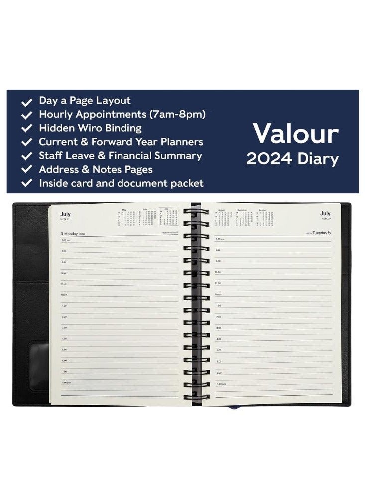 Collins Collins Valour 2024 Diary A5 Day to a Page (with Appointments) - Lifestyle Planner and Organiser for Office, Work, Personal and Home - January to December 2024 Diary - Daily - Rose Gold - VAL251.49-24  - Image 4