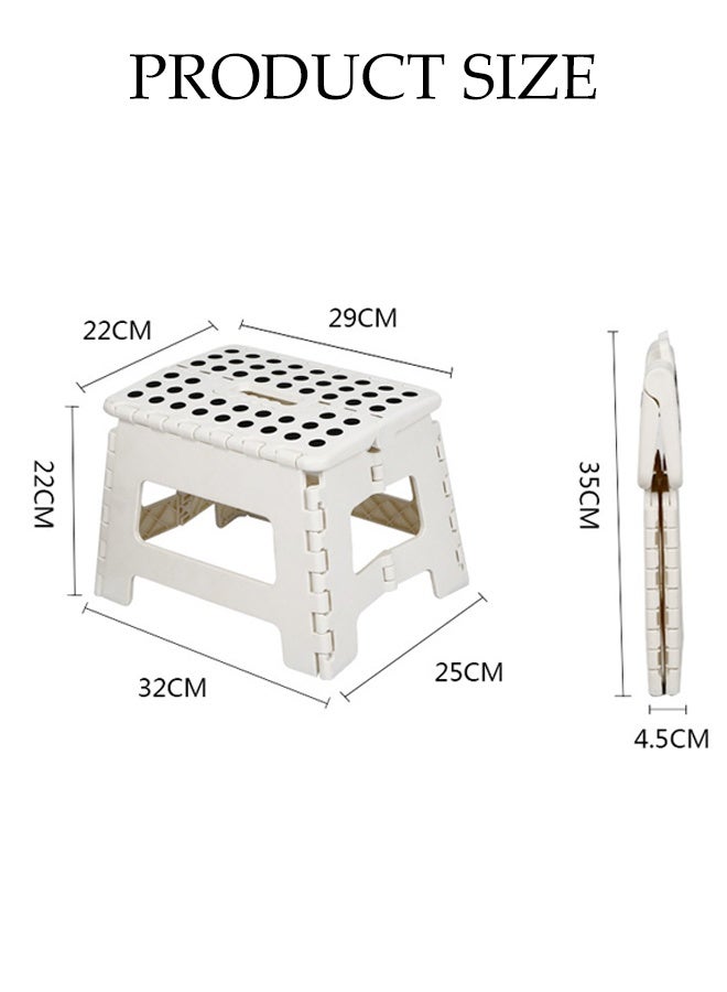 DUNISO Folding Step Stool for, Anti-Skid Foot Stools,Opens Easy with One Flip, Foldable Plastic Stool for Kitchen, Bathroom, Garden, Indoor, Stool Lightweight Outdoo (22cm H) - Image 2