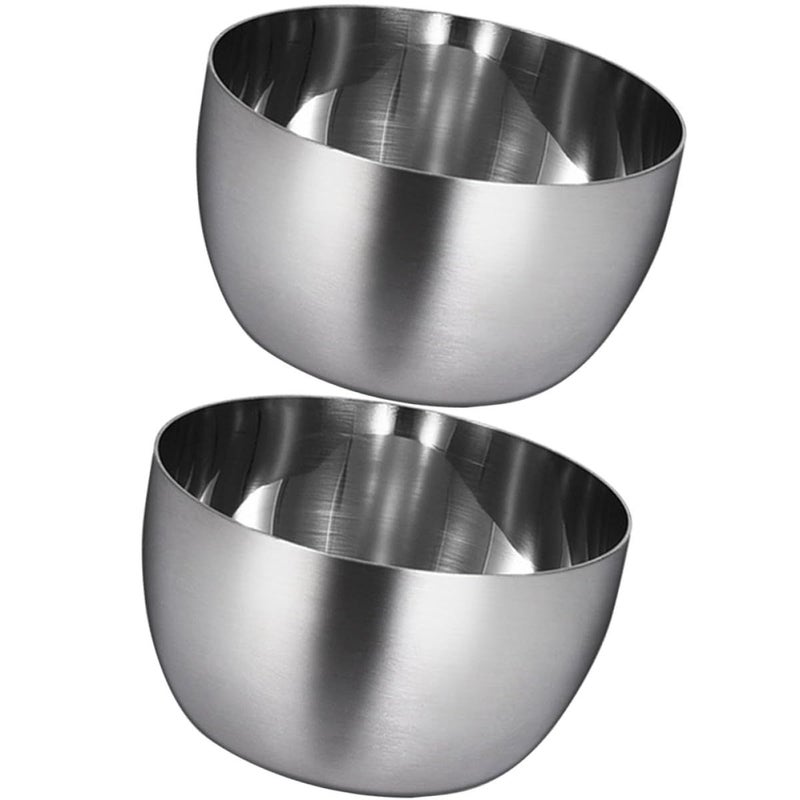 Stainless Steel Dipping Bowls Set 2pcs Round Sauce Dishes for Kitchen Restaurant Use - Image 2