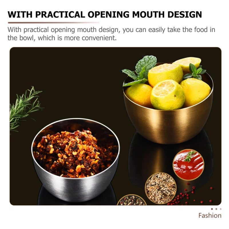 Stainless Steel Dipping Bowls Set 2pcs Round Sauce Dishes for Kitchen Restaurant Use - Image 4