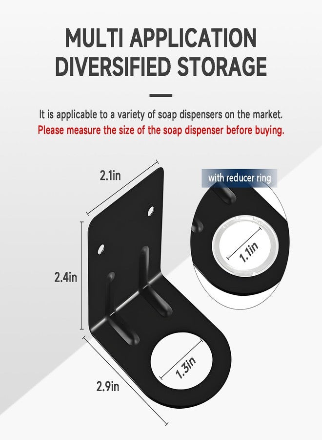 LEFTSTARER 4Pcs Soap Dispenser Wall Mount Bottle Holder, Shampoo Holder for Shower Wall, Shampoo Dispenser Holder for Bathroom Kitchen Toilet(4pcs Black) - Image 3