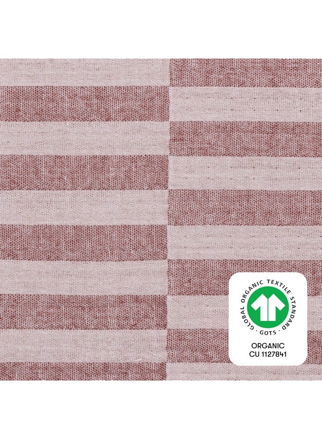 Babyletto 100% Organic Cotton Mini Crib Sheet, GOTS-Certified, Fitted 360°, Ultra-Soft and Breathable Muslin - Maroon Offset Stripe - Image 5