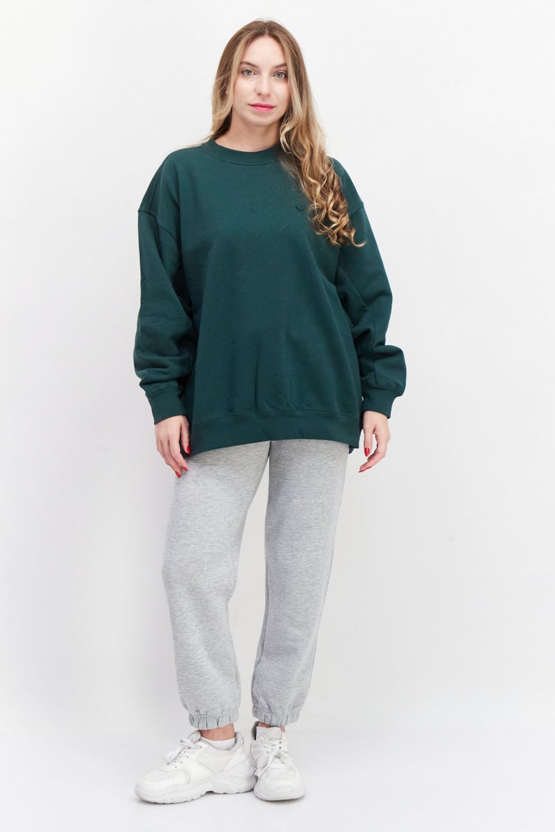 adidas Originals Women Sportswear Fit Long Sleeve Training Sweatshirt, Green  - Image 3
