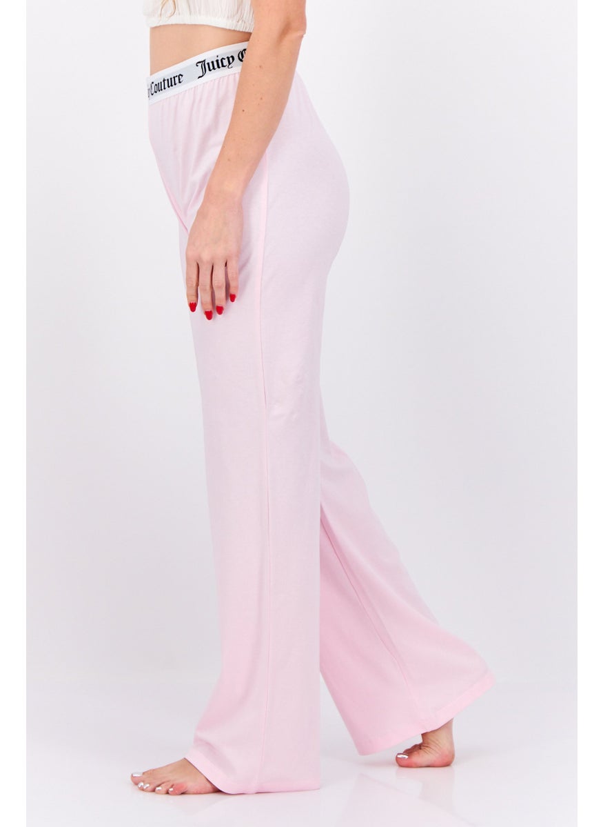 Juicy Couture Women Brand Logo Pull-On Pajama Pants, Pale Pink  - Image 2
