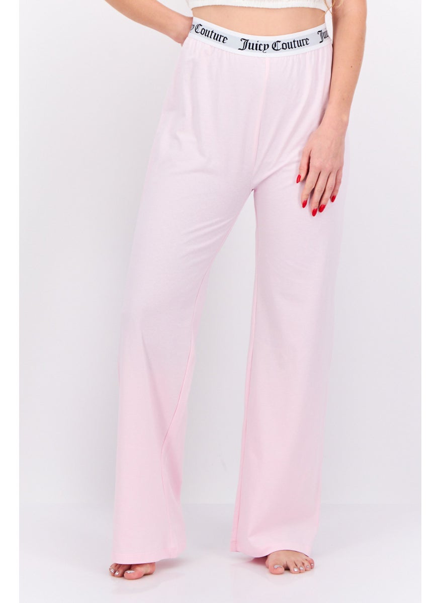 Juicy Couture Women Brand Logo Pull-On Pajama Pants, Pale Pink  - Image 1