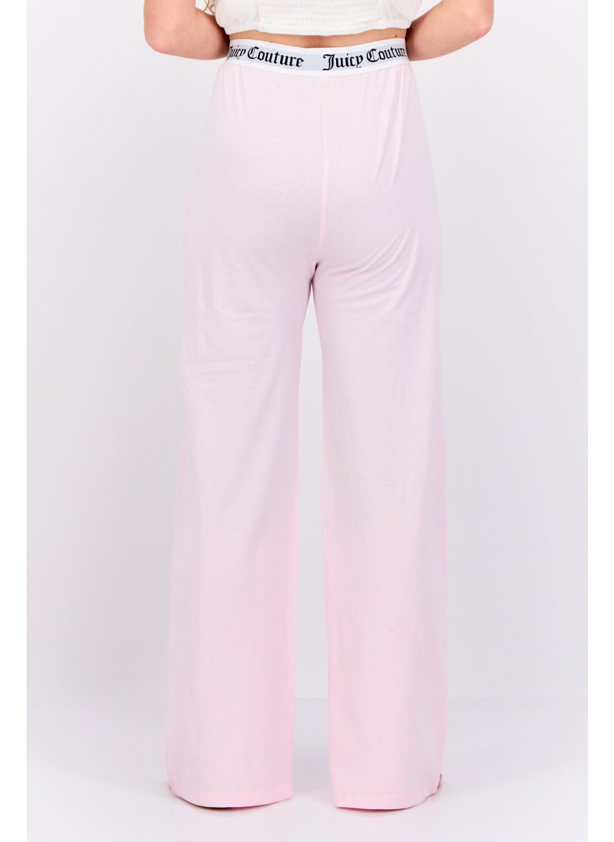 Juicy Couture Women Brand Logo Pull-On Pajama Pants, Pale Pink  - Image 3
