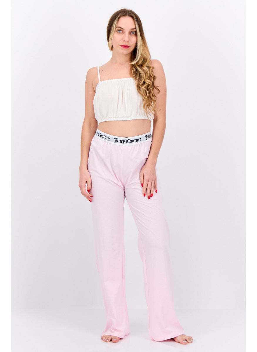 Juicy Couture Women Brand Logo Pull-On Pajama Pants, Pale Pink  - Image 4