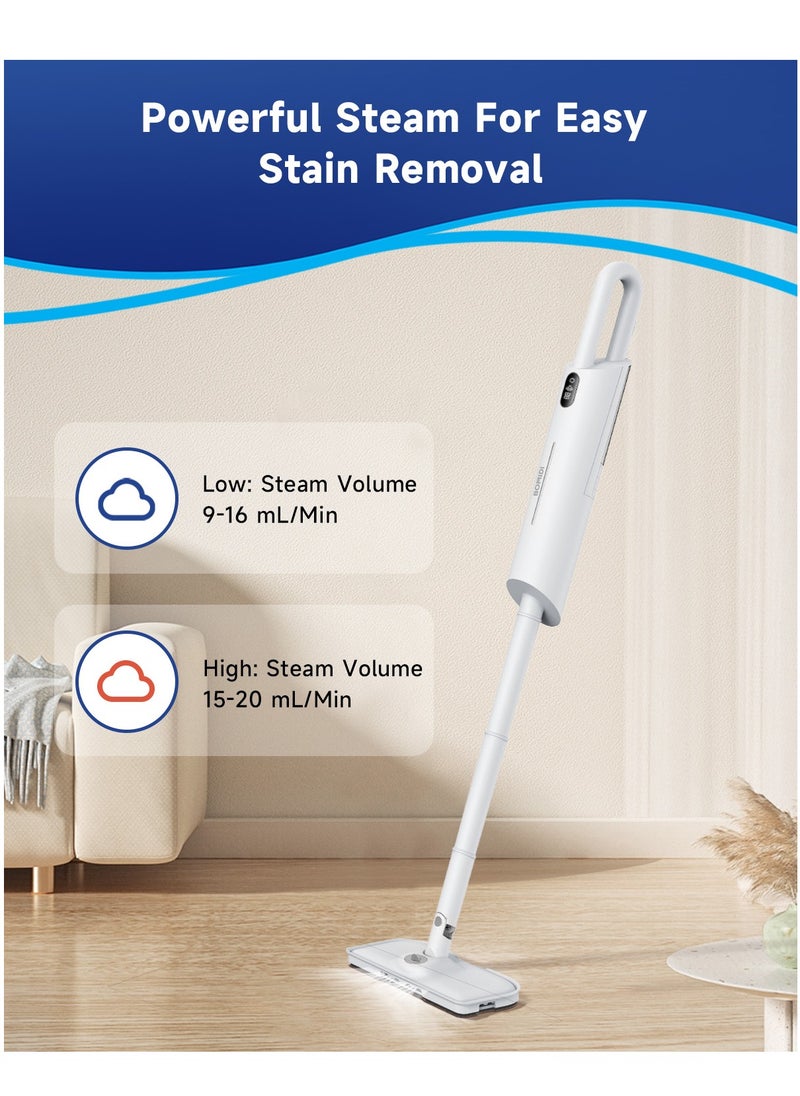 BOMIDI - 1200W High-Power Steam Mop for Multi-Surface Floors (Wood/Tile/Carpet) with Adjustable Steam, 18s Fast Heating, 380mL Visual Tank & Aromatherapy Function - Image 1